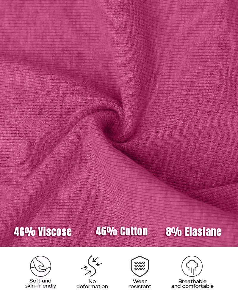 Chicme Built In Bra Notch Neck Long Sleeve Shirts Rib Knit Ruched Waist Top