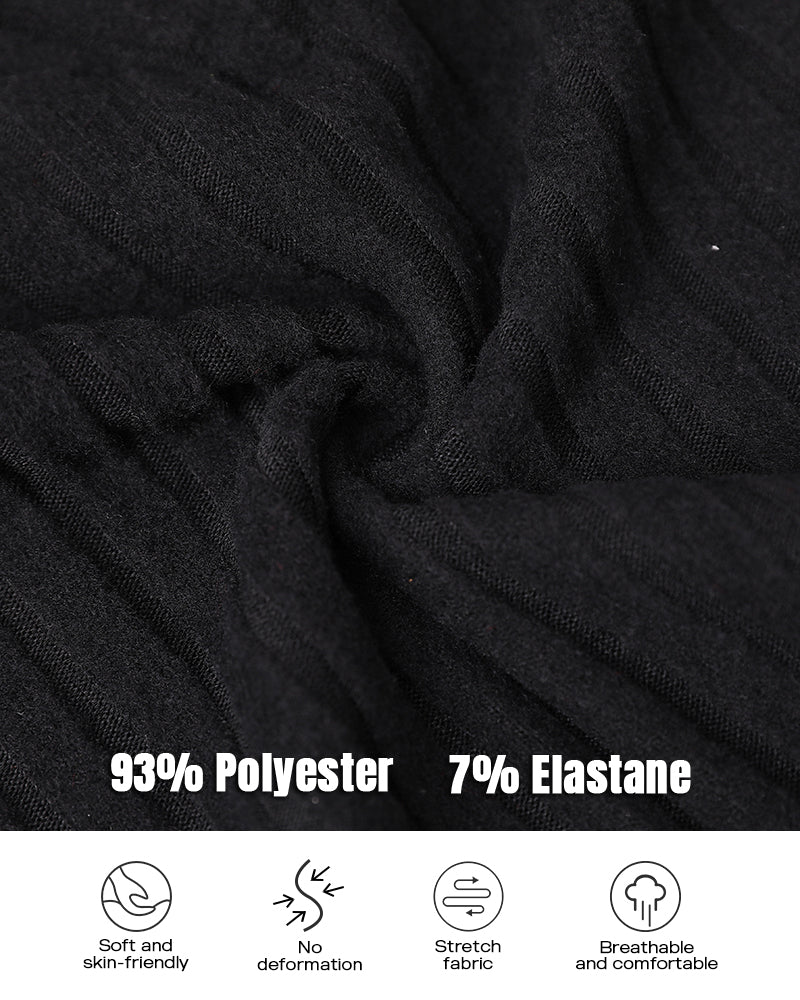 Overlap V-Neck Lace Trim Hollow-out Long Sleeve Tee Slim Fit Ribbed Layering Top