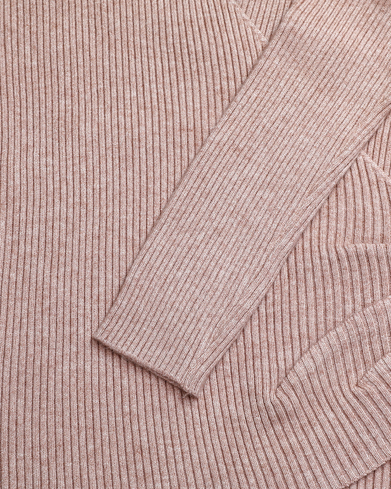 Overlap V-Neck Ruched Side Button Decor Knit Sweater Slim Fit Ribbed Pullover Top