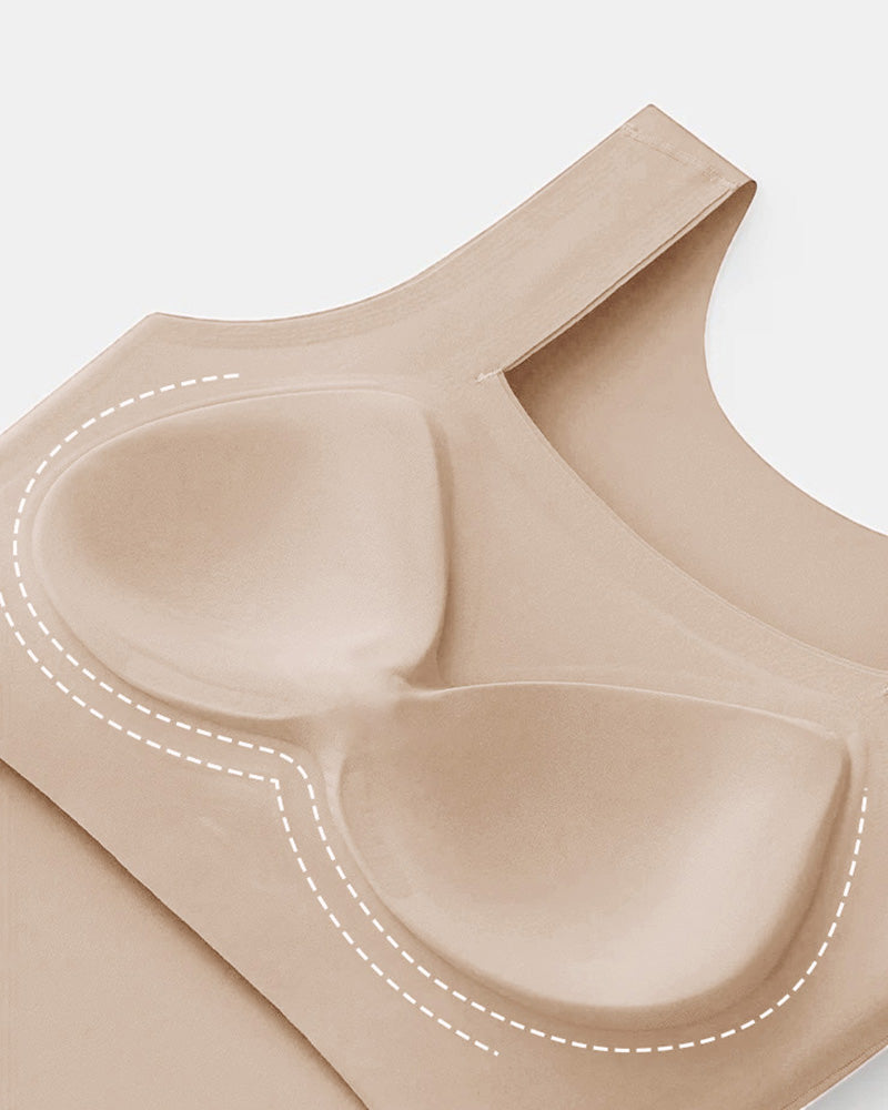 Chicme Contourx U Neck Shapewear Built In Bra Sleeveless High Strechy Slim Fit Tank Bodysuits