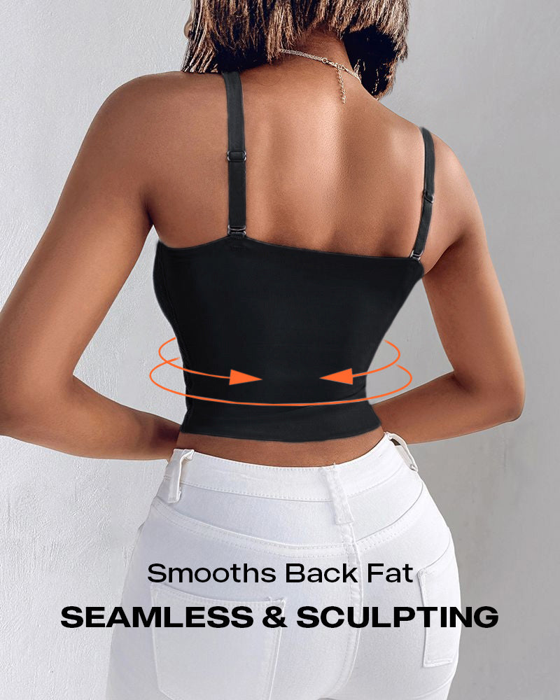 Lace V-Neck Adjustable Spaghetti Strap Bralette Camisoles Sexy Soft Crop Cami Top