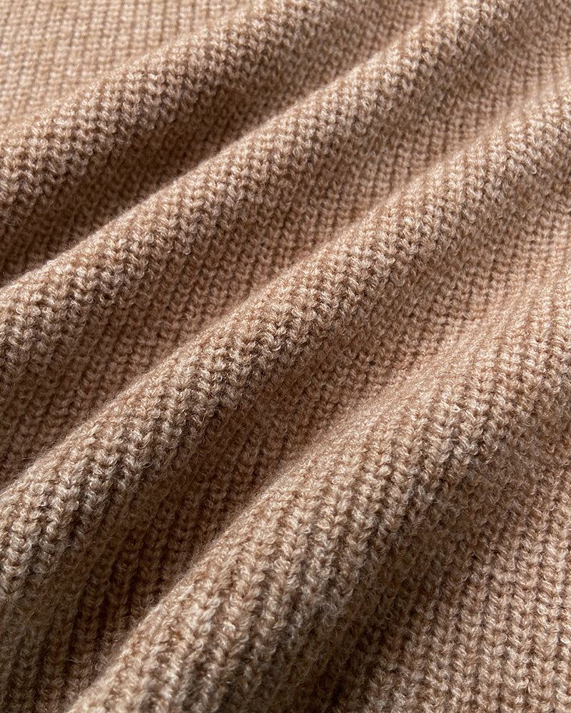 Round Neck Long Sleeve Knit Sweater Dress Pullover Slim Fit Ribbed Dress