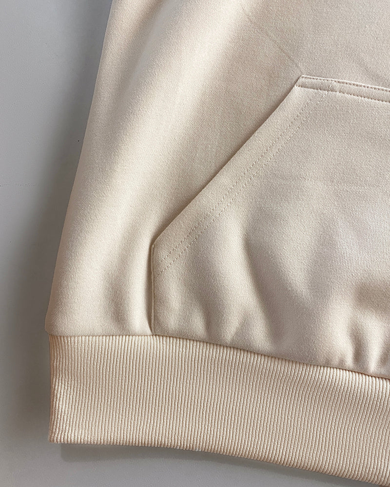 High Neck Half Zip Long Sleeve Kangaroo Pocket Sweatshirt Casual Drop Shoulder Top