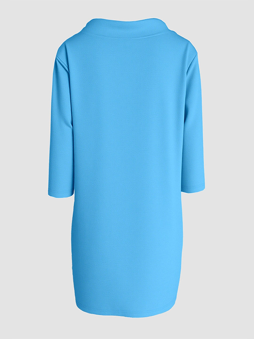 Stand Collar Drawstring Three Quarters Sleeve Casual Sweatshirt Dress