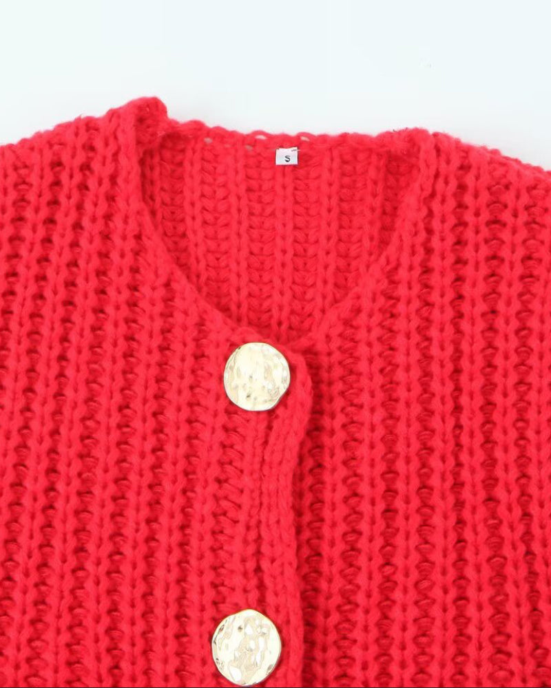 V-Neck Sleeveless Button Front Knit Vest Casual Loose Fit Sweater Top with Pockets