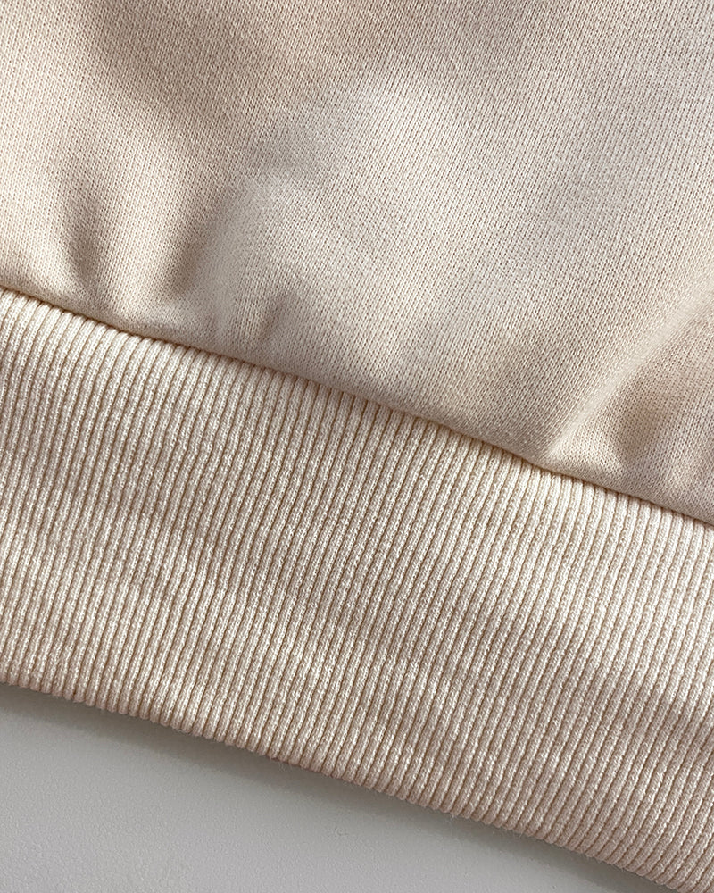 High Neck Half Zip Long Sleeve Kangaroo Pocket Sweatshirt Casual Drop Shoulder Top