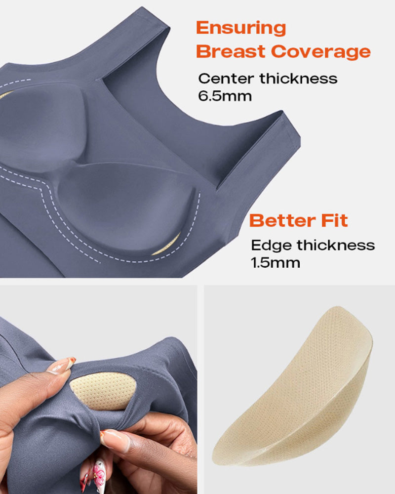 U-Neck Sleeveless Tank Seamless Skinny Layering Top with Built-In Bra