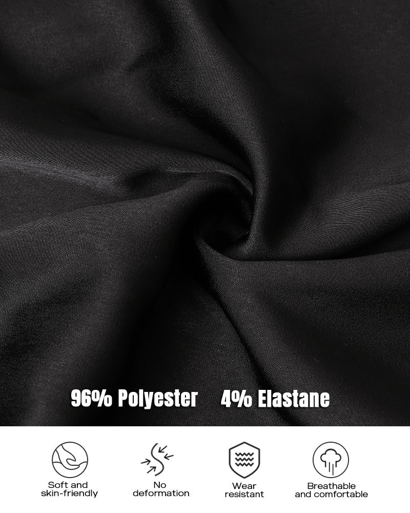 Elegant Women's Puff Long Sleeve V-neck Pleated Maxi Dress Dinner Dress (Without Belt)