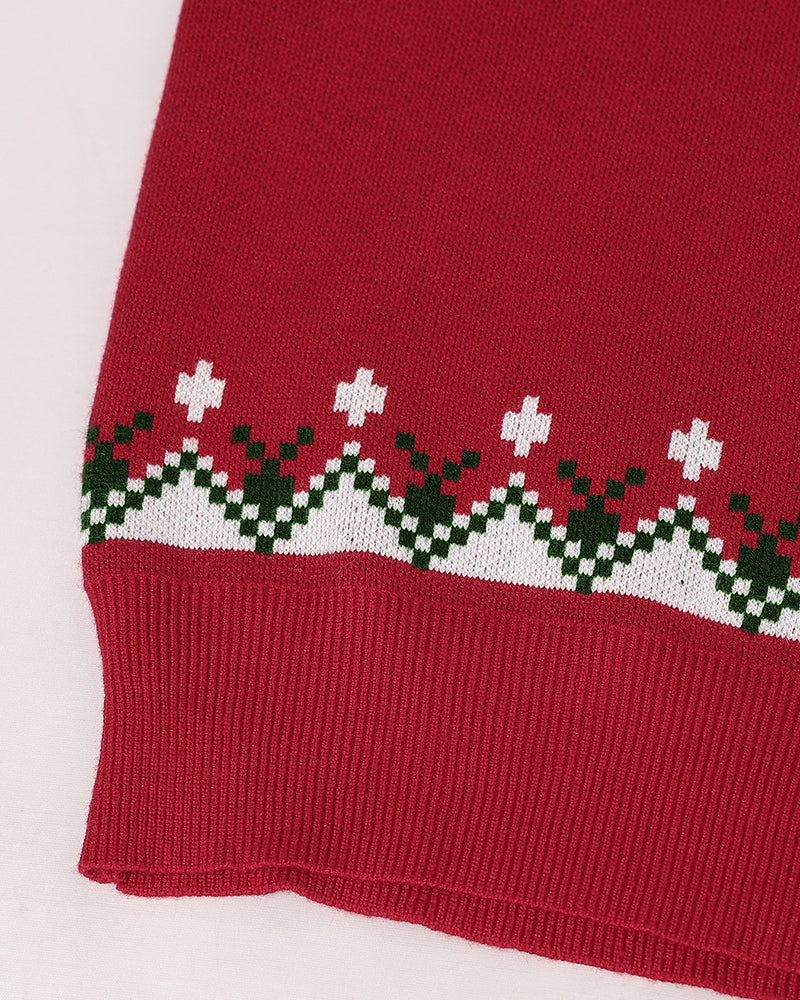Christmas Aztec Geometric Pattern Knit Sweater