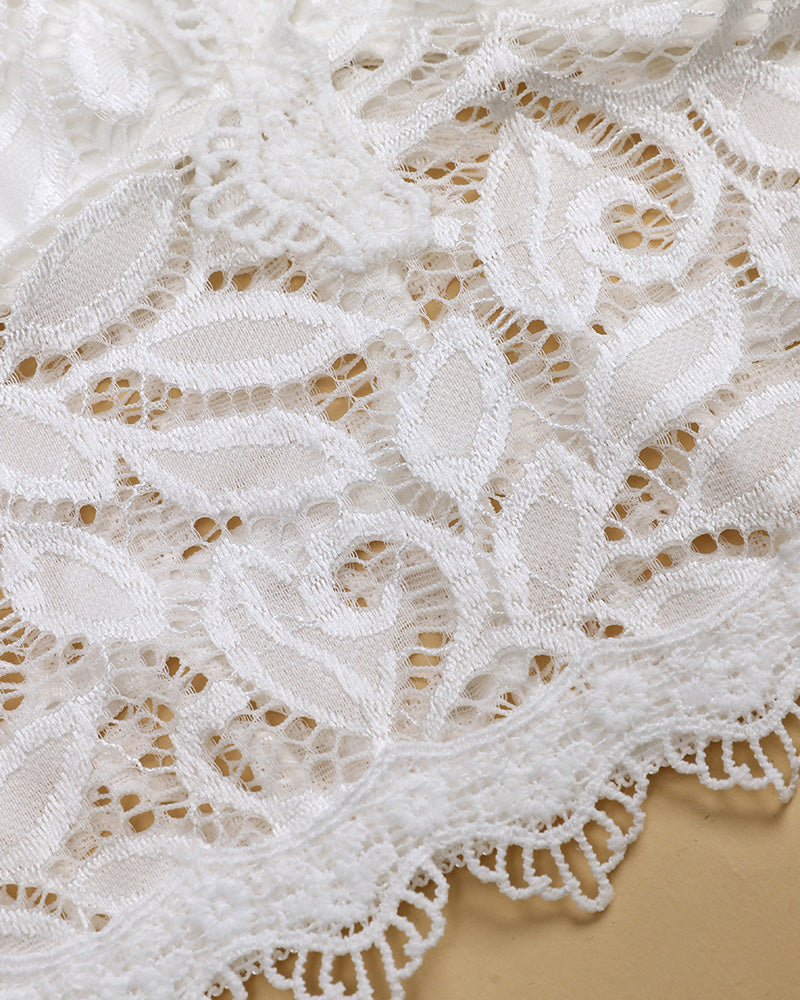 Guipure Lace V Neck Spaghetti Strap Top