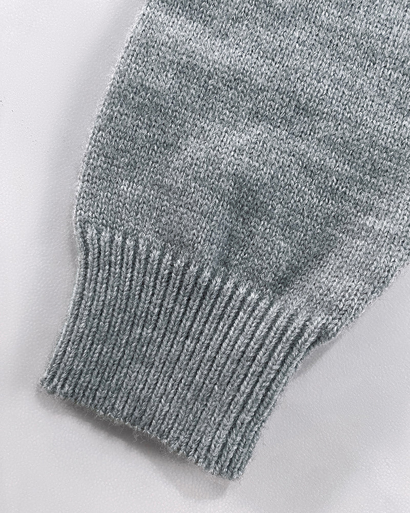 Floral Applique & Pearls Decor Round Neck Single Breasted Knit Cardigan Casual Crop Sweater Coat